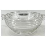 Vintage Anchor Glass Ribbed Serving Set - Pedestal Bowl & Square Dishes