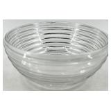 Vintage Anchor Glass Ribbed Serving Set - Pedestal Bowl & Square Dishes