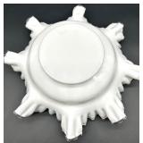 Large Vintage Fenton Silver Crest Candy Dish - Ruffled Edge