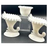 Vintage  Silver Crest Cornucopias and Bowl