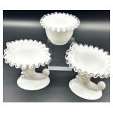 Vintage  Silver Crest Cornucopias and Bowl