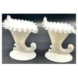 Vintage  Silver Crest Cornucopias and Bowl