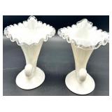 Vintage  Silver Crest Cornucopias and Bowl