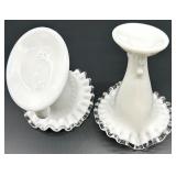 Vintage  Silver Crest Cornucopias and Bowl