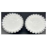 Vintage Fenton Silver Crest Lidded Candy Dish & Candlestick Holders