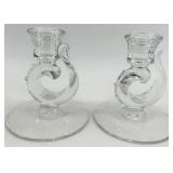 Vintage Fostoria Crystal Glass Candelabras and 2 Pair Candlesticks