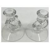 Vintage Fostoria Crystal Glass Candelabras and 2 Pair Candlesticks