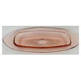 Vintage Pink Depression Glass - Caddy, Dish, Divided Dish and Pair of Candle Holders