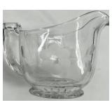 Vintage Assorted Glassware Set - including Etched Starburst Pattern Creamer & Sugar Bowls