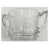 Vintage Assorted Glassware Set - including Etched Starburst Pattern Creamer & Sugar Bowls