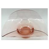 Vintage Pink Glass Banana Bowl, Pair of Candlesticks and Cake Server Plate with Handle