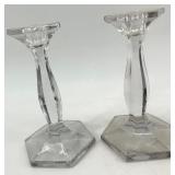 Vintage Glass Candlesticks - 5 Pair