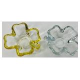 Vintage Heart-Shaped Clear Crystal Glass Bowls with Flower & Star Dishes - Assorted Set