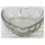 Vintage Heart-Shaped Clear Crystal Glass Bowls with Flower & Star Dishes - Assorted Set