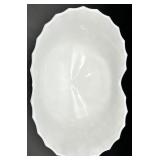 Vintage Westmoreland Glass Milk Glass - Footed Fluted Bowl, Diamond Pattern Bowl and Cornucopia Vase