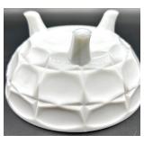 Vintage Westmoreland Glass Milk Glass - Footed Fluted Bowl, Diamond Pattern Bowl and Cornucopia Vase