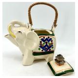 Vintage Elephant Teapot & 747 Jet Plane Teapot - Japan
