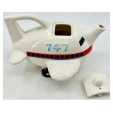 Vintage Elephant Teapot & 747 Jet Plane Teapot - Japan