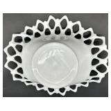 Vintage Westmoreland Doric Open Lace Milk Glass Bowl
