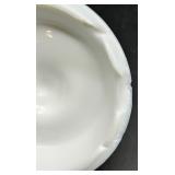 Vintage Milk Glass Grapevine Pattern 6-Piece Serving Set - Pedestal Compote, Teacup & Bowls