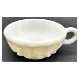 Vintage Milk Glass Grapevine Pattern 6-Piece Serving Set - Pedestal Compote, Teacup & Bowls