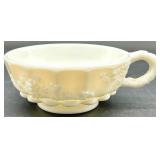 Vintage Milk Glass Grapevine Pattern 6-Piece Serving Set - Pedestal Compote, Teacup & Bowls