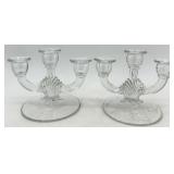 Vintage Variety of Cambridge Glass Vintage Crystal Candelabras