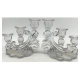 Vintage Variety of Cambridge Glass Vintage Crystal Candelabras