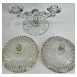 Vintage Crystal Candle Saucer / Bobeche Candelabras - QTY 3