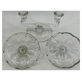 Vintage Crystal Candle Saucer / Bobeche Candelabras - QTY 3