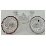 Vintage Crystal Candle Saucer / Bobeche Candelabras - QTY 3
