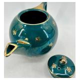 Vintage Hall 6-Cup Teapots - Set of 3 with Gold Trim
