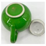 Vintage Hall England Teapots - 3-Piece Set Green, Yellow & Floral White