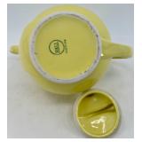 Vintage Hall England Teapots - 3-Piece Set Green, Yellow & Floral White