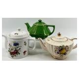 Vintage Arthur Wood Country Flower Teapot - England Floral Pattern Collection, Green Hall Teapot and Floral Teapot