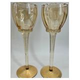 Vintage Gold, Amber and Yellow Glassware Set including Cake Plate