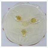 Vintage Gold, Amber and Yellow Glassware Set including Cake Plate