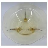 Vintage Gold, Amber and Yellow Glassware Set including Cake Plate