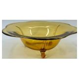 Fostoria Amber Glass Candlestick Holders & Compote Bowls - Vintage Decor