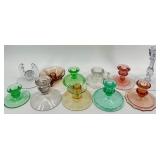 Vintage 11 Glass Candlesticks - Assorted Colors