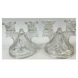 Vintage Crystal Candlestick Holders - 6 pairs including Painted Blue with Bird Motif