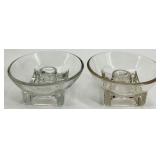 Vintage Crystal Candlestick Holders - 6 pairs including Painted Blue with Bird Motif