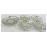 Vintage Hazel Atlas Sunflower Glass - 4 Candle Holders and Trinket Dish
