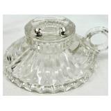 12 Assorted Vintage Crystal Glass Candlesticks including Purple Viking Glass