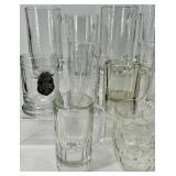 Vintage Glass Beer Mugs Collection - Assorted Vintage Clear Drinking Glasses