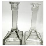 Vintage Crystal Glass Candle Holders - 7 Pairs of Clear, Assorted Styles