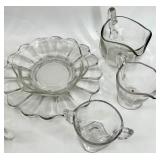 Vintage Clear Glassware Set - Teacups & Saucers, Mugs & Serving Dishes