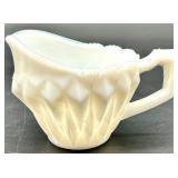 Vintage Milk Glass including Daisy Pattern - Lidded Box, Candlestick, Compotes & Dishes