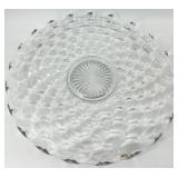 Vintage Fostoria Glass Diamond Pattern Clear Glass Platter - Cake Plate & More