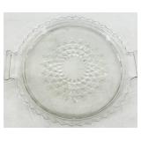 Vintage Fostoria Glass Diamond Pattern Clear Glass Platter - Cake Plate & More